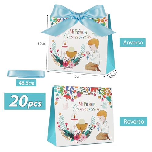 20 Dozen voor eerste communie, 11,5 x 4,5 x 10 cm, Cadeautassen voor communie voor kinderen, snoep, koekjes, Detail voor communie partij
