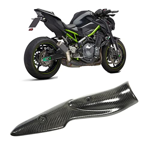 Uitlaatmiddel Link Pipe Heat Shield, Motorfiets Uitlaat Middelste Link Pipe Heat Shield Carbon Fibre Tube Protector Cover Guard voor Z900 2017-2019 5