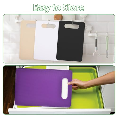 6 stuks Snijdplanken kunststof 29 X 19 cm Snijdplank Non-slip, Plank Vaatwasserkluis BPA-vrij, Antibacteriële Gekleurde snijplanken Kunststof planken Keuken voor fruit, vlees, groenten 5