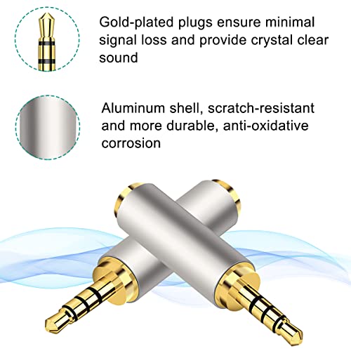 3.5mm Vrouw tot 2,5mm Mannelijke Adapter Hoofdtelefoon Converter Stereo Jack voor Smartphones Microfoon Tablets CD-speler MP3, 5Pcs 3 Ring 2.5mm Plug tot 3,5mm Jack 5