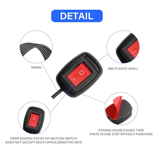 Plakken Type Switch, 2 stuks, EIN/AUS, DC 12V, Universal Type Vrijstaande, Zelf veranderende neplamp Flasher, Neon Light, LED Lichtschakelaar 5