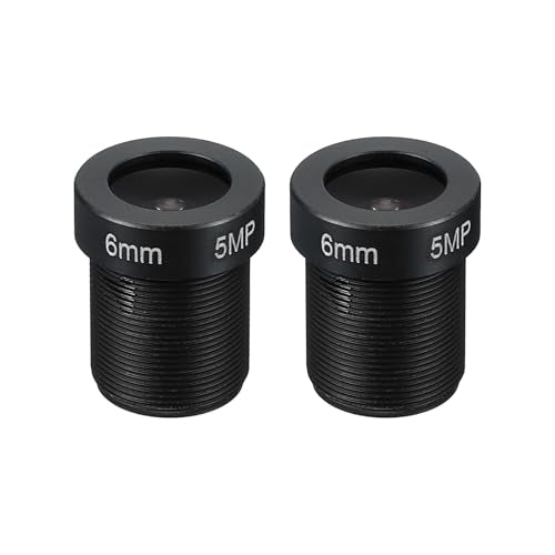 6mm CCTV Camera Lens, F2.0 FPV Beveiligingscamera lenzen 5MP 70° brede hoek lens M12 draad Dia voor IP-camera Panoramisch, 2st