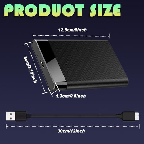 2.5" USB 3.0 naar SATA harde schijf externe behuizing, 5Gbps gereedschapsloze USB 3.0 naar Sata III Harde schijf behuizing voor 7mm/9.5mm HDD SSD, Ondersteunt UASP (zwart)