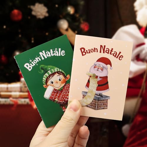 12 stuks mini-notebooks voor kinderen, mini-notebook, Vrolijk kerstcadeau, Kerstcadeau, Kerstcadeau, Kerstman, sneeuwpop, Kerstmis, aandenken, wenskaarten 3