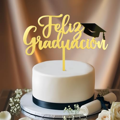 Taart Topper Graduation in Spaans Cake Decoration Feliz Graduación Acryl