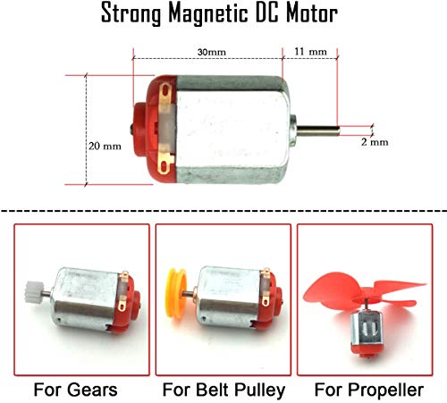 40 stuks DC Mini Motoren Elektrische Lederen Set, 1.5-3 V, 20.000 RPM, 8 x Batterijaansluiting 9 V, Motor Mount Houder, Rocker Switch voor Boot (Motor 130)