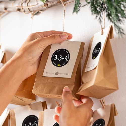 Advent Kalender met 2 vellen en nummers 1-24 Ronde Zwarte Decoratie Kerstcadeau doos DIY Kits 3