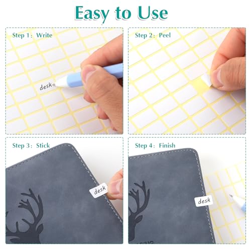 2520st Witte verwijderbare rechthoek etiketten - Kleine Sticky Blanco Zelfklevende Geschrijfbare Prijs Tags voor Enveloppen, File Mappen, Jars, Dozen (9 x 16mm), 15 Vellen 3