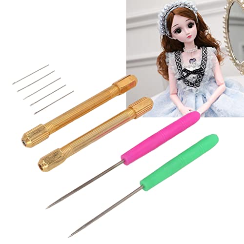 Poppen maken handmatige naald vilt Kit, Poppenhaar wortelen gereedschap metaal 10 naalden massief pop haar maken gereedschap, vilt naald gereedschap, vilten starter Kit, Naald Villing Stitch Punch Tool 5