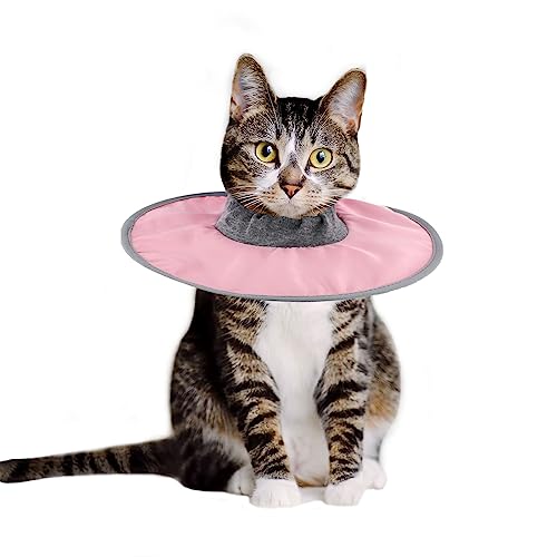 Herstelhalsband voor Katten, verstelbare beschermende Kattenhalsband Waterdichte Elizabethan Collar voor Katten Kittens Puppies na Chirurgie te stoppen met likwonden (Roze)