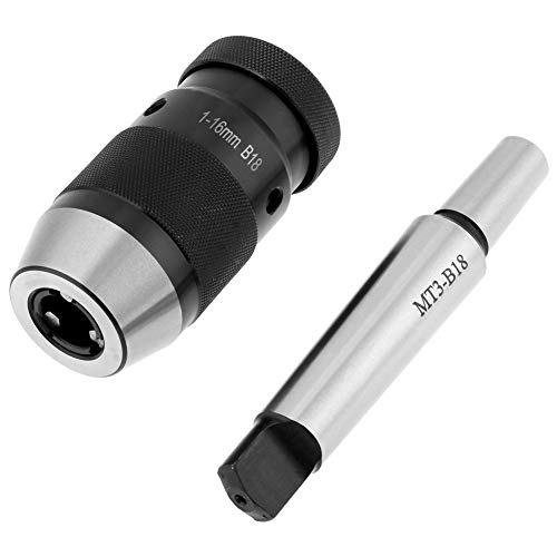 Keyless chuck zonder sleutelboor en schacht zelfremmen met tapspindel / conische doorn MT2-JT3, keyless chuck 1-16 mm (MT3-B18)