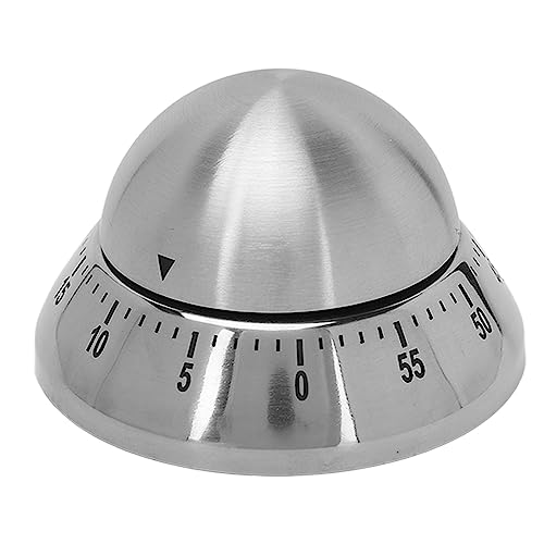 Keuken Timer Roestvrij staal Metalen Metalen Mechanisch aftellen Kooktimer met Luid Alarm en Anti Slip Base voor Keuken koken bakken Startpagina Bureaublad Decor