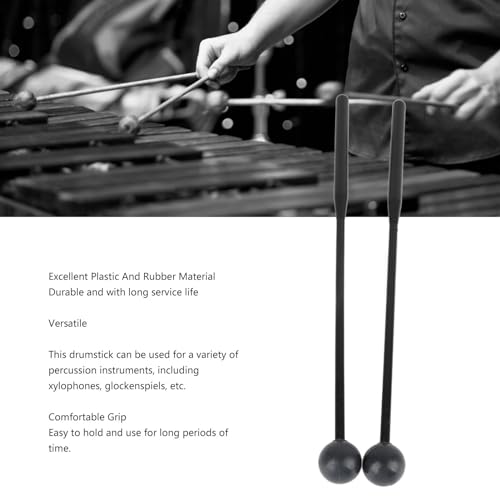 Marimba Mallets Marimba Mallets Xylophone Sticks, duurzame percussie Sticks Plastic Rod Percussie Sticks voor Glockenspiels Mallets (All Black) 4