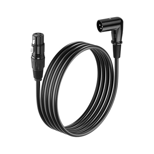 6.5FT XLR Kabel 90 graden 3 Pin XLR Man tot vrouw Balanced Microphone XLR Extension Kabel voor Studio Recorder, Microfoon, Mixer, Speaker System, Phantom Power (90°Male tot vrouw)