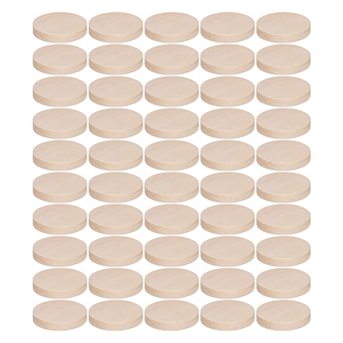 50st 1,2 inch rond hout 50st 1,2 inch ronde houten munten, kleine houten cirkels munten, ronde houten penningen kleine lege houten uitsparingen cirkels chip voor