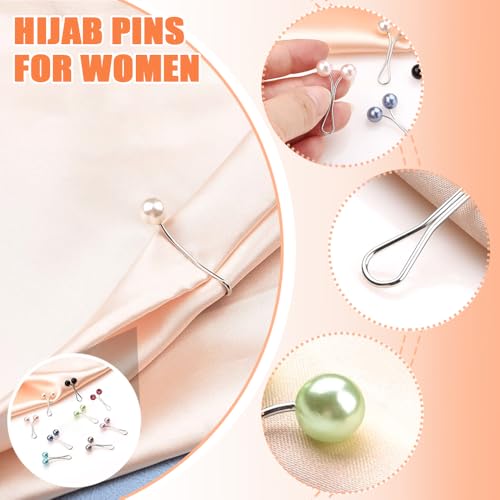 36 stuks Hijab Pins voor Vrouwen, Gekleurde Hijab Clips, Veiligheid U Clips, Mode voor Sjaals, Hijabs voor Vrouwen, Vrouwen, Brooch, Veiligheidsspelden (9 kleuren), Klein, Metaal 5