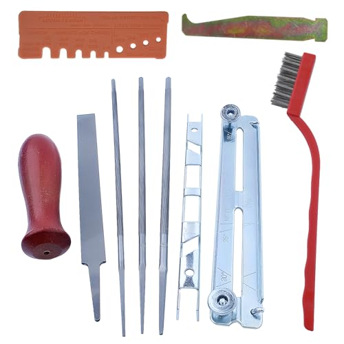 Universal Sharpening Set, Sharpener Set voor Draagbare kettingzaag, Verscherping Set, Kettingzaag met gereedschapszak + metalen borstel, kettingslijper + ijzeren haak 4