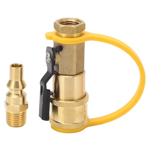 RV Propane Shut-Off Valve, gas Quick Coupling Fitting 1/4 Inch Gas Quick Release Adapter met Afsluitventiel voor Camping Stove, Grill Connectors & Slangen