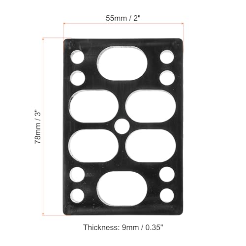 3/8" Skateboard Riser Pads, 2 Pack PU 3x2 Skateboard Riser Pads Hoek Wedge Shock Pads voor Skateboard Truck, Zwart