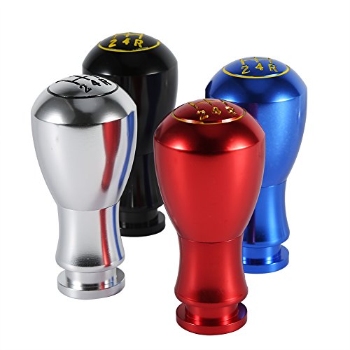 Universele Automatische Handleiding 5 Snelheid Gear Knob Aluminium Auto Gear Shifter Button Stick Head Lever 3