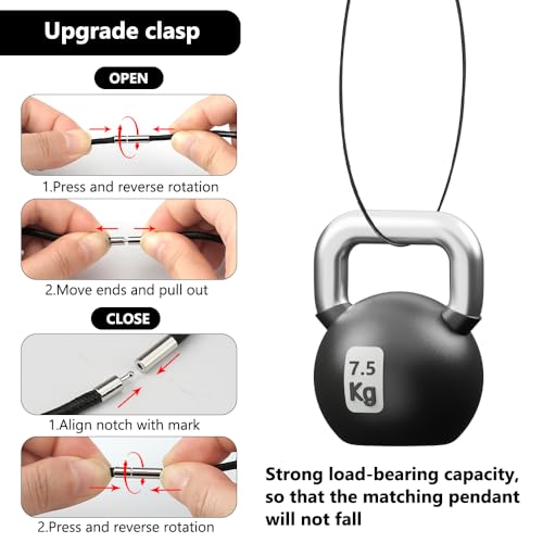 7Pcs Gevlochten lederen ketting voor vrouwen en mannen, 1.5/3mm Heren ketting op zwart Waxed Touw, 40-80cm Zwarte lederen ketting / / armband met sluiting, lederen ketting voor mannen dames hanger, Polyester, Nee 5