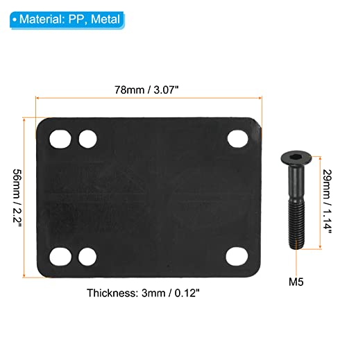 Skateboard Riser Pads Schroeven set, 2st 3mm Longboard Shock Rise Pad met bevestiging Schroeven Noten Hardware Reparatie Kit voor Cruiser, Zwart