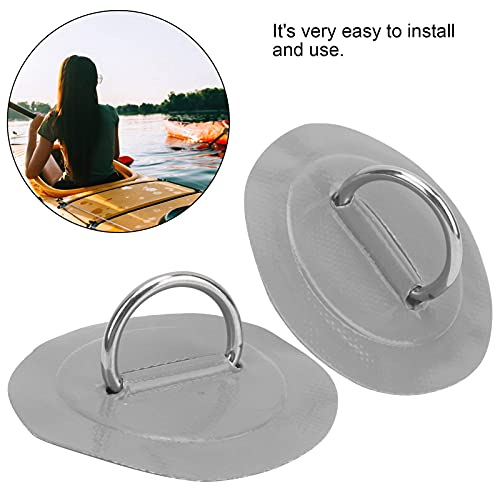 2 stuks Marine Vaste Buckle Paddle Board D-Ring Kajak D-Ring Pad Opblaasbare boot D-Ring Patch met Bungee Cord voor Marine Kayak(Grey) 3