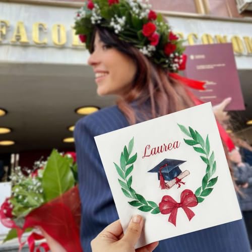 Verpakking met 40 afstuderen Paper Napkins, 33 x 33 cm, Decoratieve Napkins voor afwerking Decoratie, Laurel Krans, Decoratie, Partij, Graduatie, Tafel Gadget 5