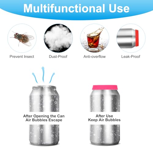 Silicone Soda Can Lids, Herbruikbare soda kan stoppen Beschermer voor bier drinken sap Drank, past standaard blikjes, grijs 4
