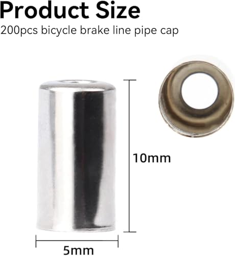 200st Silver End Caps, Brake Cable Bike End Caps,Metal Bowden Kabeleindcaps,kabeleindcaps,andcaps,brakekabels,universelefietsaccessoires,voorfiets,brakekabel