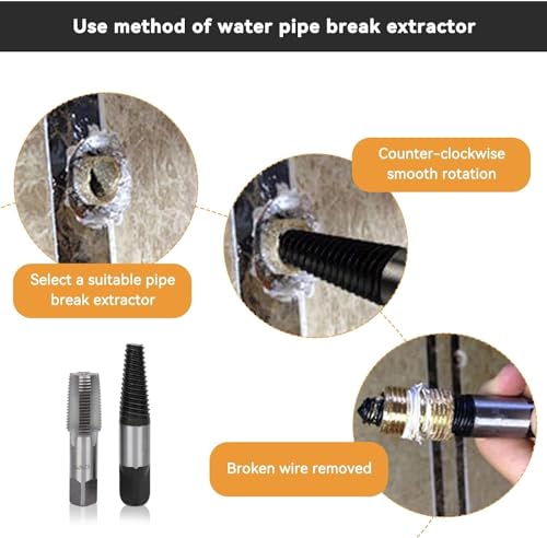 Pipe Extractor, 5/sets Pipe Extractor met Faucet 1/2inch Thread Verwijdering Reparatie Handleiding Gebroken Verwijderaar Gereedschap, Home Water Pijp Reparatie Kit 4