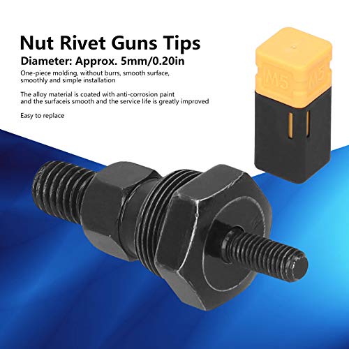 M5 Manual Nut Rivet Guns Tips, Legering Staal Rivet Nut Tool Tips, Mandrel en neusstuk Rivet Tips 5