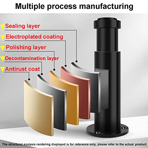 4 stuks zwart 120mm verstelbare benen, dikke meubels voeten, aluminium Legering zware benen, cabinet benen, voor badkamer cabinet voeten Sofa Voeten koffie tafel voeten (Verstelbare hoogte 0-25mm) 4