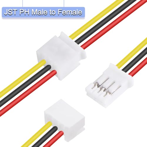 40 stuks JST PH 2.0 3-pins mannelijke connector met 15 cm kabel en vrouwelijke micro JST PH 2 mm 3-pins connectorplug voor vliegtuig, quadcopter, LED-strip, speelgoed, PCB-bedieningspaneel 5