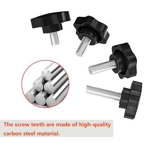 Verpakking van 4 Sterren Grip Knobs, Klem Schroef Knob, M6 x 20 mm duimschroef, Plastic Plastic Ster Grip Schroeven, voor machines en apparatuur 5