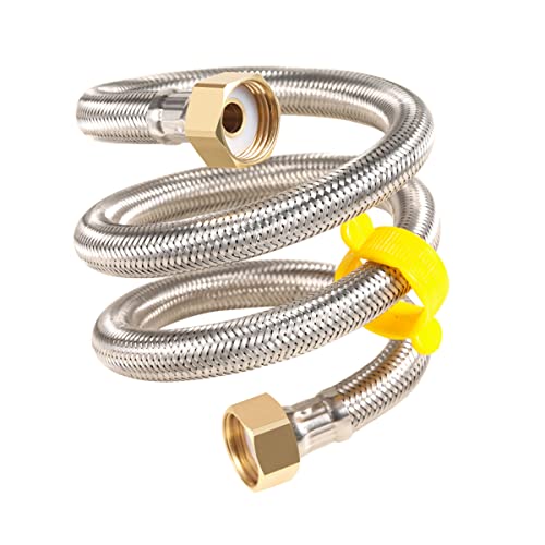 60CM Roestvrij stalen gevlochten slang Flexibele buis, G 1/2" x G 1/2" flexibele waterleiding, voor het vervangen van wasbakken(verpakking van 2)