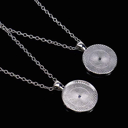 60 stuks bezel hangers cabochon en glazen koepel tegels helder cameo (donker zilver) 5