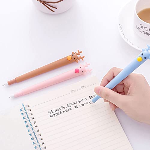 Mooie creatieve cartoon Ballpoint Pen Zwarte inkt Schrijven Pennen Leuke vorm Neutrale Pennen 0.5mm Kawaii Gel Ink Pennen voor Kids Novelty Pennen voor het schoolkantoor Familie 10 stuks Elk 5