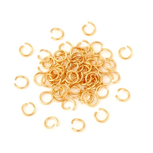 Open Jump Rings, 304 Roestvrij staal sluiting maar niet Soldered Jump Rings, Real 18K Gold Plated, Metalen Split ringen voor DIY Sieraden Reparatie Maken, 500 stuks