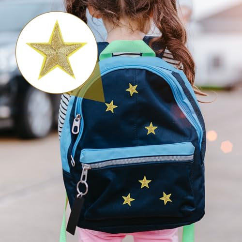 Verpakking van 30 Gold Star Patches Iron On 2,5 cm Star Patches voor Naaien, Geborduurde Appliques voor Strijken op, Decoraties voor kleding, Jassen, Hoeden, Rugzakken, Jeans 5