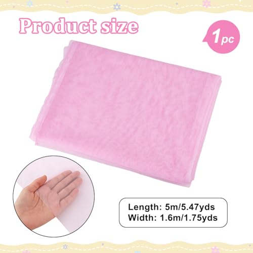 5m polyester mesh stof, 1,6m brede tule stof parel roze ademend mesh materiaal voor kleding voering sportkleding DIY crafting kostuum ontwerp