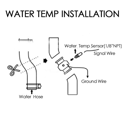 Watertemperatuur verbindingsleiding, aluminium, auto, slang, sensor, meter, adapter, zwart (32mm) 3