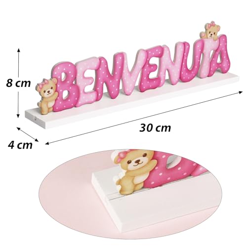 Decoratie geboorte meisje tafel decoratie hout letters welkom houten roos beer tafel decoratie feest gast geschenken geboorte welkom doop