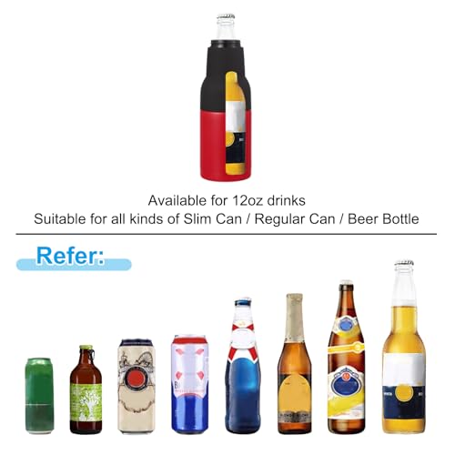 Slim Can Cooler, 12oz Skinny Kan geïsoleerd bier Sleeve Drinkhouder met flesopener voor bier Soda Koffie gewone blikken en flessen, Roze 3