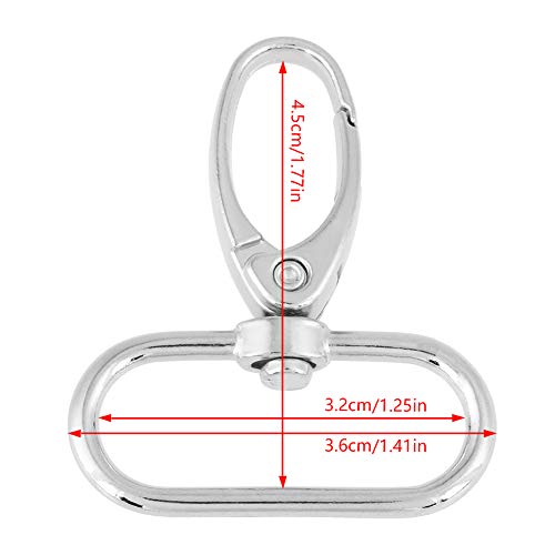 20Pcs Swivel Pocket Clasps, 32mm/38mm Zinklegering Swivel Trigger Clips Sleutelhanger, Sleutel Ring Karabiners voor DIY Lanyards Wallet Naaiproject(32mm)