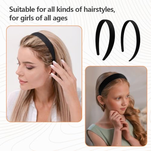 4 st. Comfortabele brede harde hoofdband, 1,5cm/2cm Breed Vintage Solid Hair Band voor meisjes en vrouwen, Classic Basic Simple Hairband voor meisjes, Plastic Fashion No Slip Headband 4