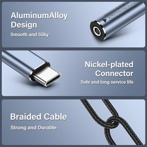 PD 100W DC4530 naar USB-C Kabel, DC 4.5mm x 3mm Bushing (4,5 x 0,6mm) Invoer op Type-C-plug, Power Charging-kabel met automatische PD-identificatiechip, voor telefoons, laptops (DC4530)