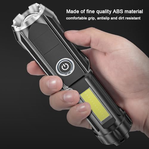 Oplaadbare USB zaklamp, XPE Lampcore, Brede Astigmatis licht, COB Floodlight, geïntegreerde warmtedissipatie, Dagelijks waterdicht, ABS materiaal, Draagbaar licht met hoge