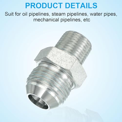 Pijp Adapter Connector 7/8 "Mannelijke 37 ° Flare JIC x 3/8" Mannelijke R Pijp Fitting 2 Stks Olie Feed Restrictor Fitting Hydraulische Connector voor Olie Stoom Water Pijpleidingen Systeem 5