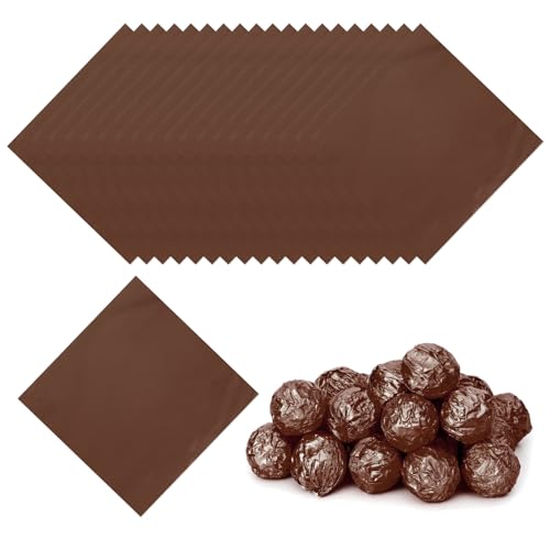 3.15 Inch Foil Candy Wrappers, 100 stuks Chocolade inpakpapier voor zelfgemaakte Caramel DIY snoep Decoratie Chocolade Cake Verpakking, Koffie